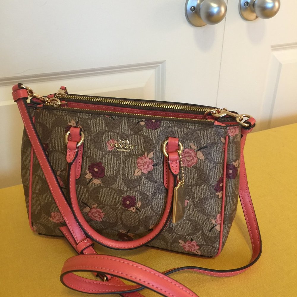 Coach Peony Print Small Satchel